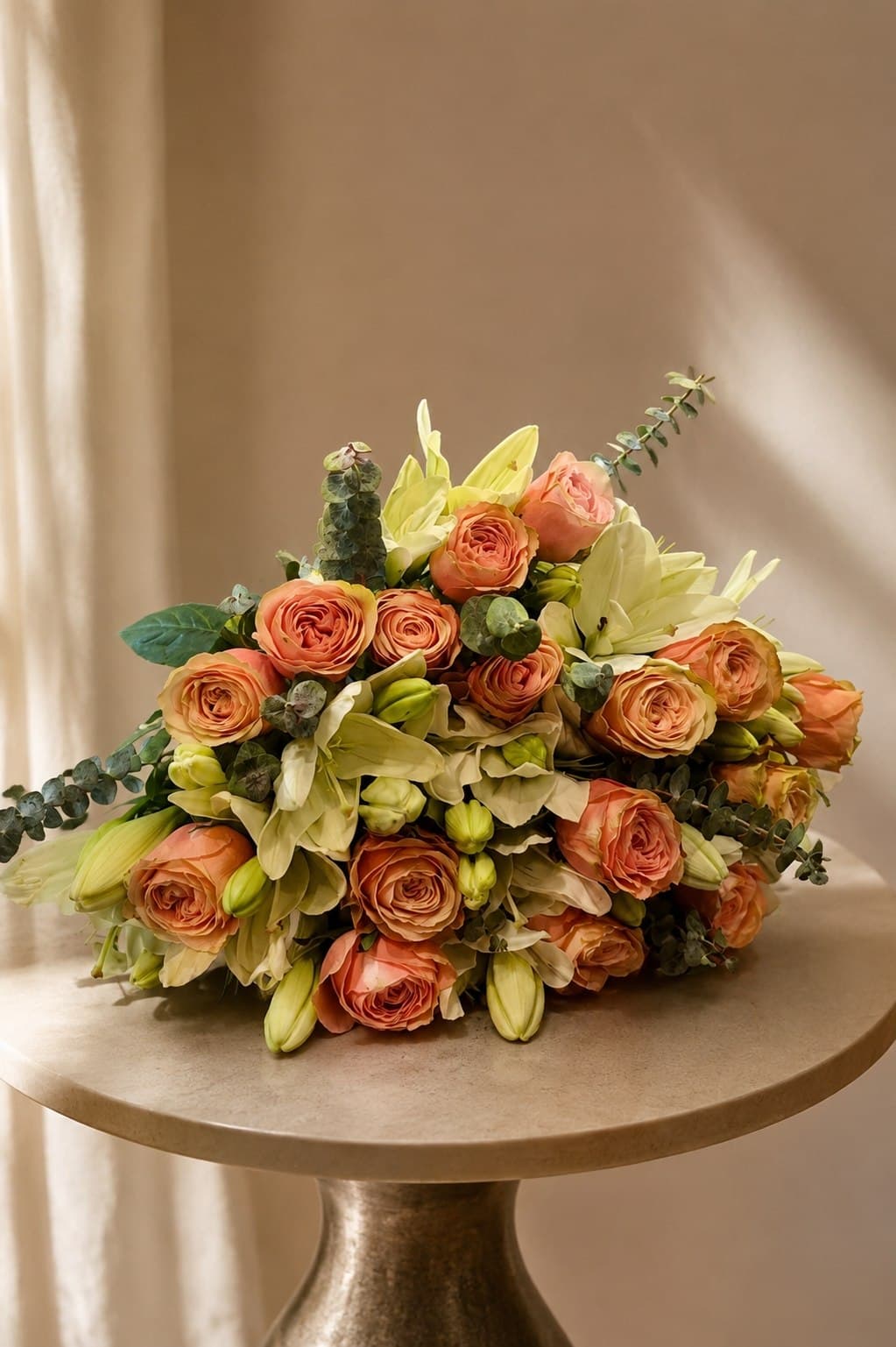 A hand-arranged seasonal bouquet from Flower Power
