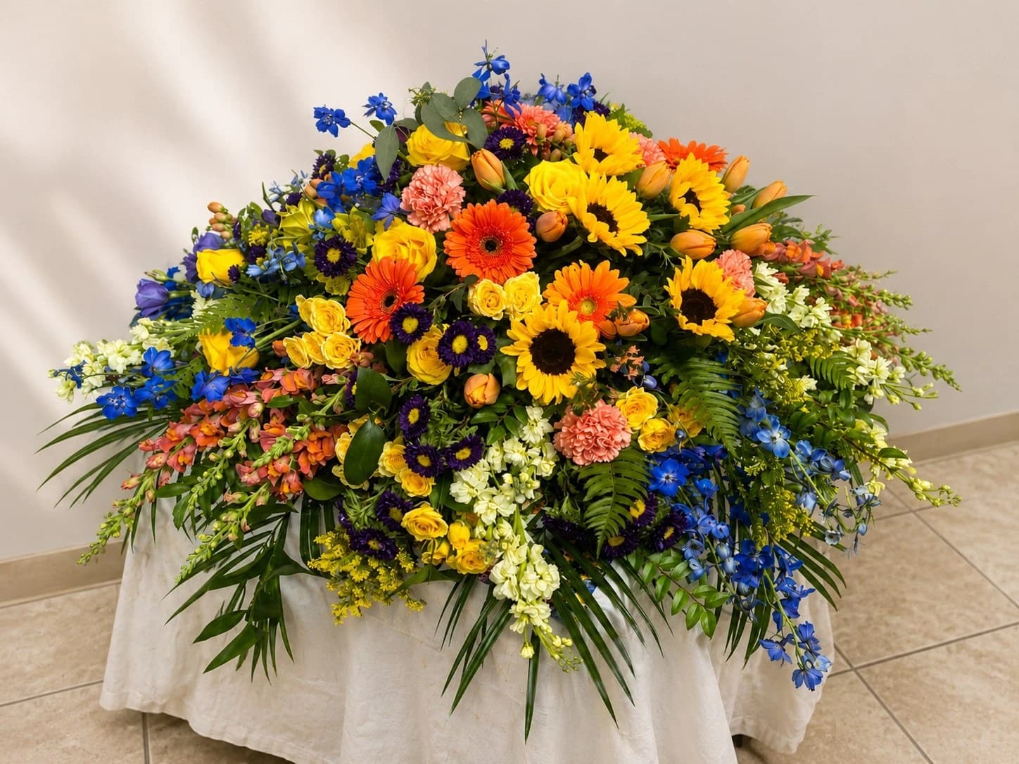 Golden memories Casket Spray